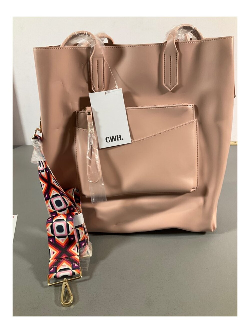 Charley Was Here 3-in-1 Blush Tote Bag Set with Hobo Bag and Wristlet - Durable